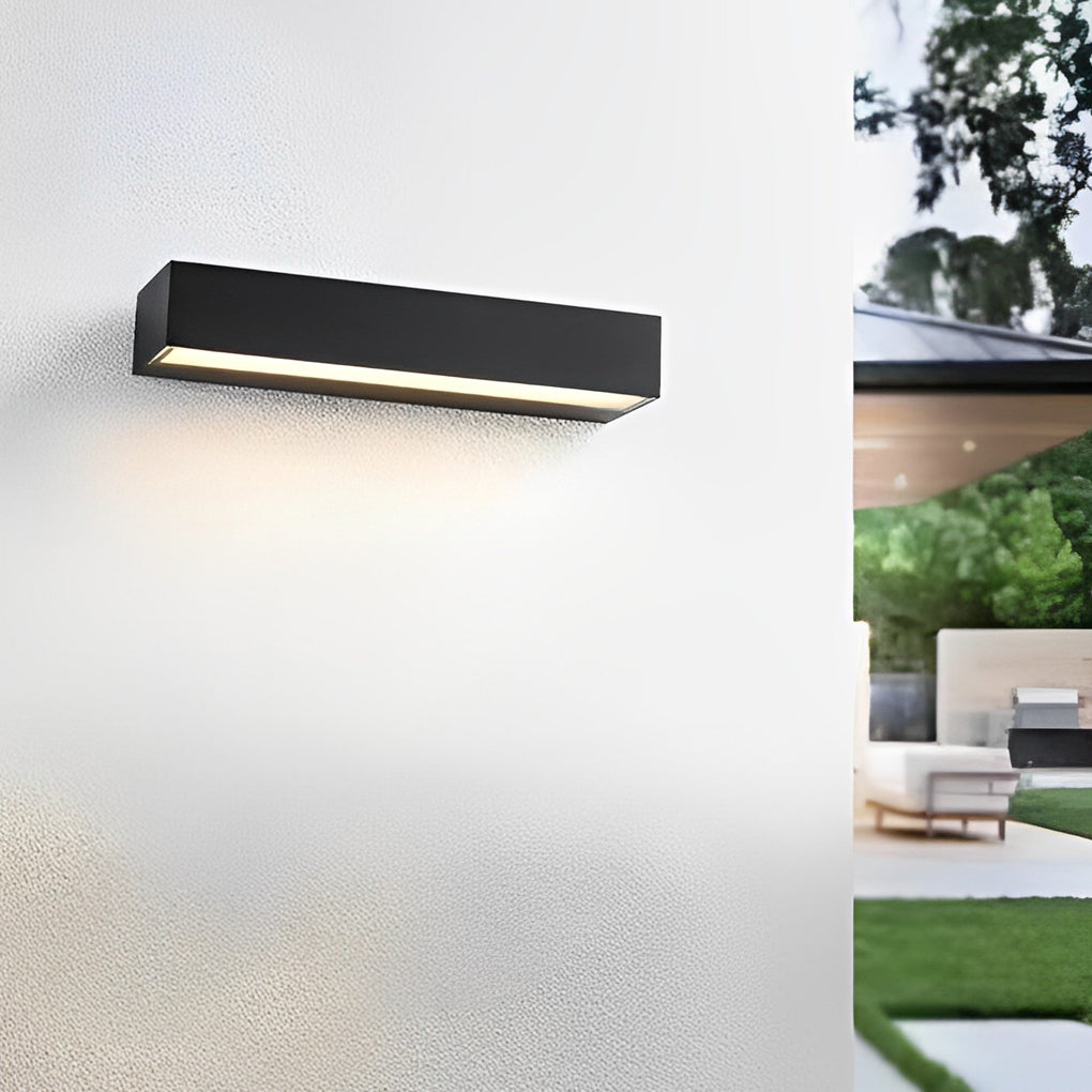 Outdoor Wall Lamp, IP65, 30 cm, Black Aluminum, LED Warm & Cool White