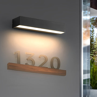 Outdoor Wall Lamp, IP65, 30 cm, Black Aluminum, LED Warm & Cool White