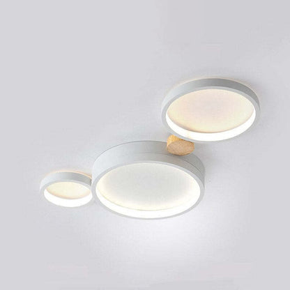 Nordic Round LED Flush Mount Ceiling Light, Wood and Aluminum
