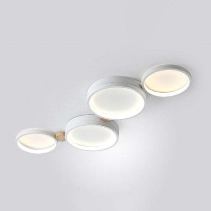 Nordic Round LED Flush Mount Ceiling Light, Wood and Aluminum