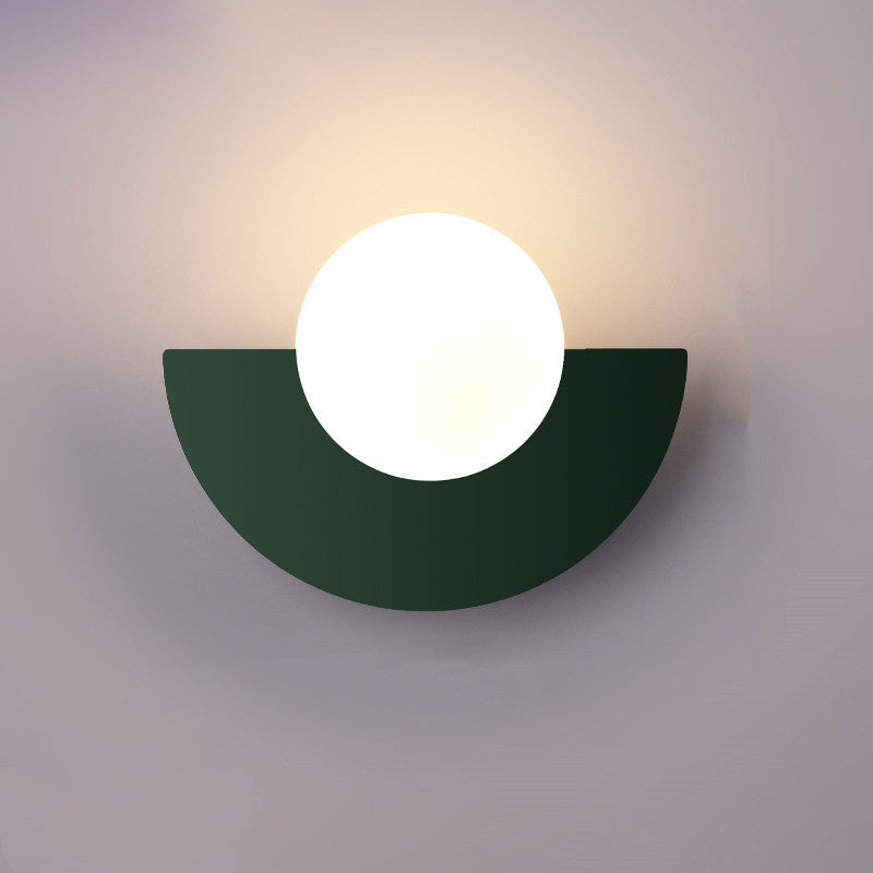 Spherical Glass Wall Sconce, Colorful Semicircle Design