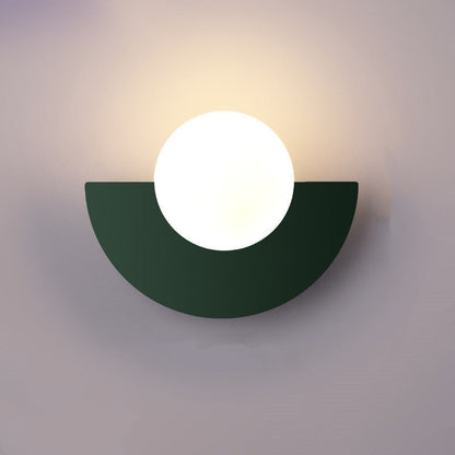 Spherical Glass Wall Sconce, Colorful Semicircle Design