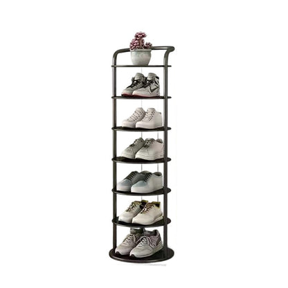 Round Iron Shoe Storage Rack, Multi-Tier