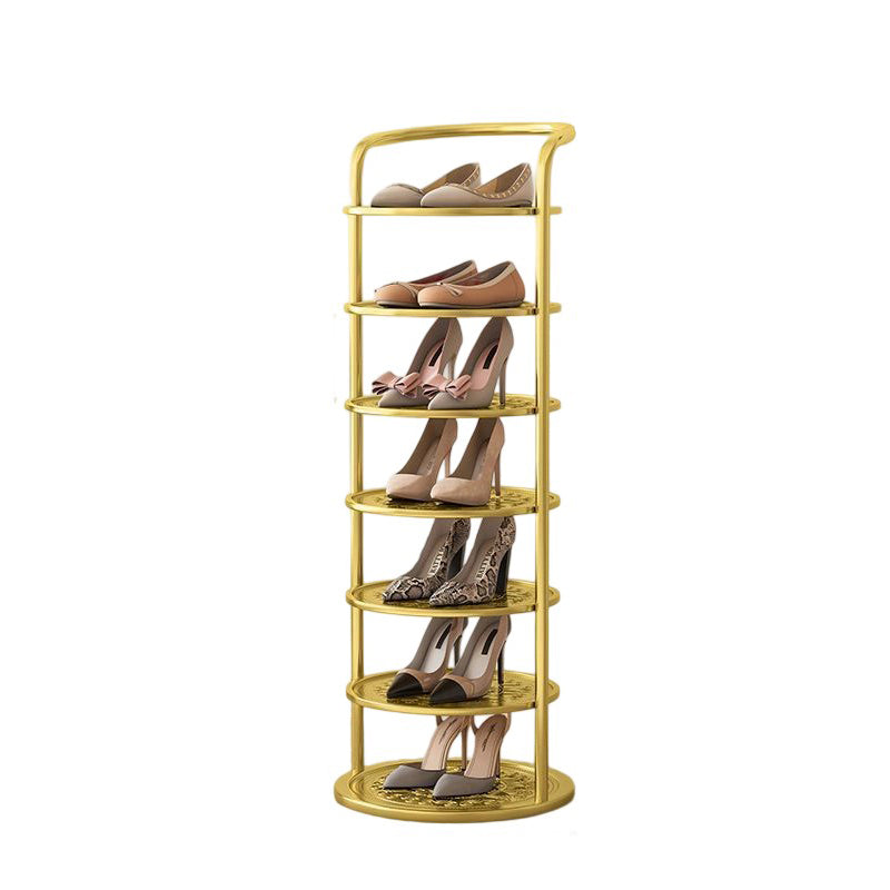 Round Iron Shoe Storage Rack, Multi-Tier