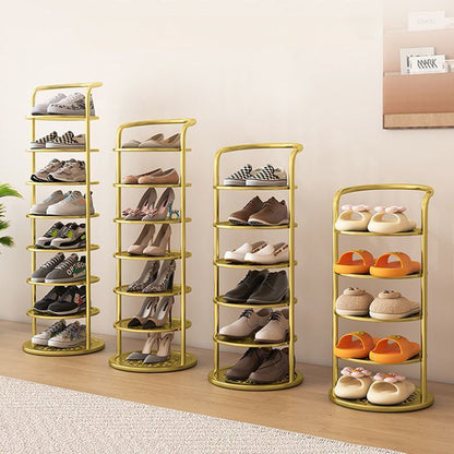 Round Iron Shoe Storage Rack, Multi-Tier