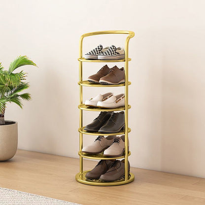 Round Iron Shoe Storage Rack, Multi-Tier
