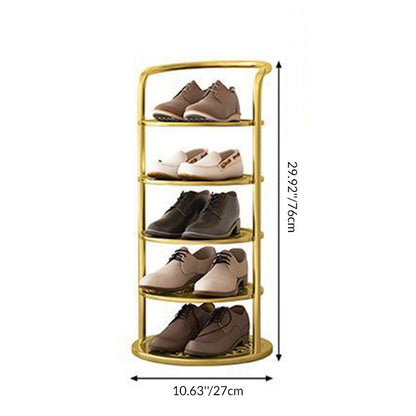 Round Iron Shoe Storage Rack, Multi-Tier