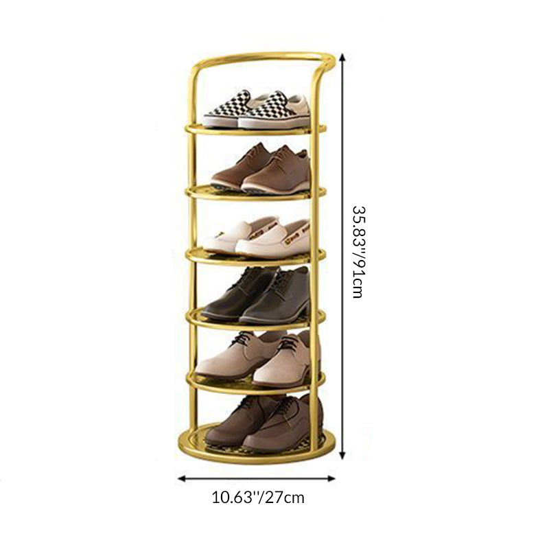 Round Iron Shoe Storage Rack, Multi-Tier