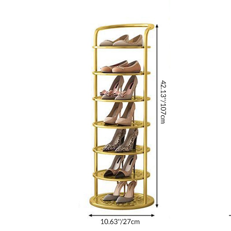 Round Iron Shoe Storage Rack, Multi-Tier