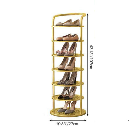 Round Iron Shoe Storage Rack, Multi-Tier