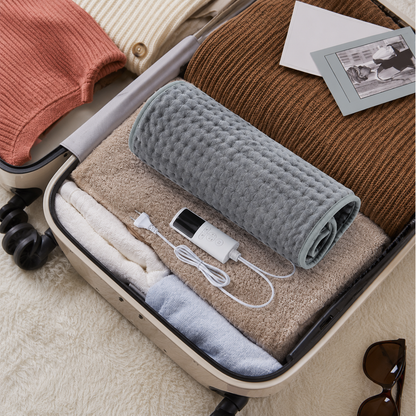 Electric Foot Warmer - Grey, Soft, 9 Heat Settings | KELiving