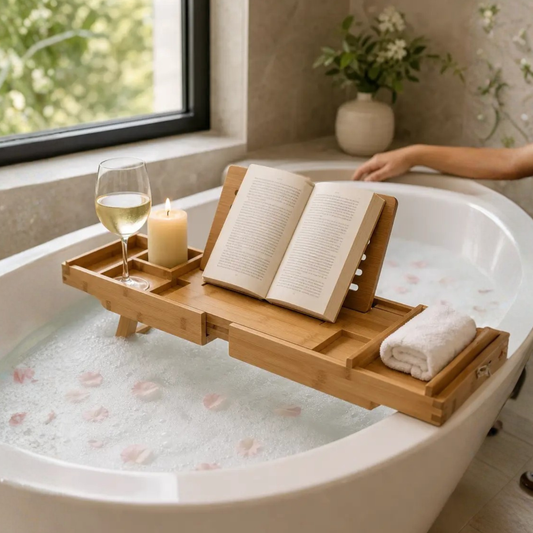 Cleo | Adjustable Bamboo Bath Tray 1