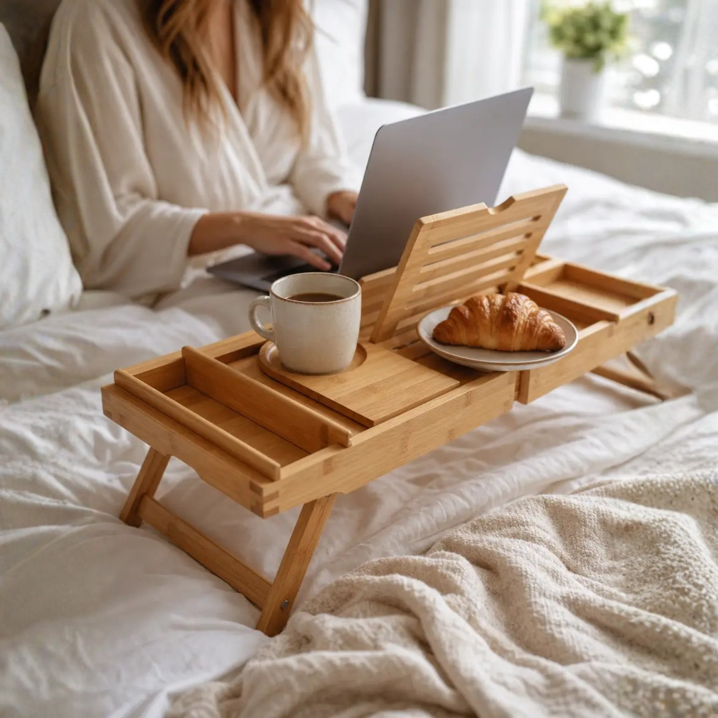 Cleo | Adjustable Bamboo Bath Tray 2