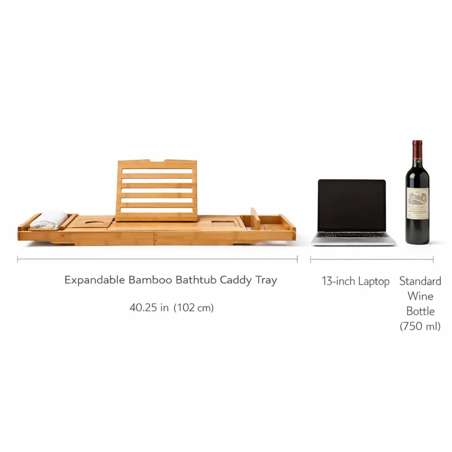 Cleo | Adjustable Bamboo Bath Tray 4