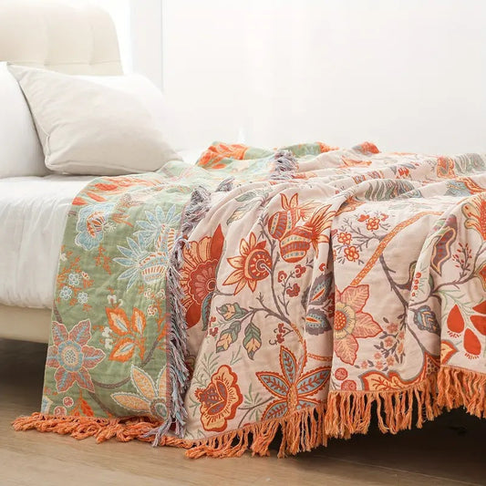 Cleo | Boho Floral Throw Blanket 0