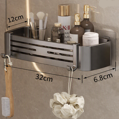 Self Adhesive Aluminum Bathroom Shelf Organizer