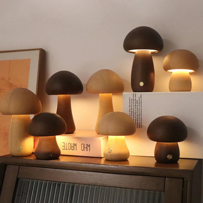 Elara | Wooden Mushroom Lamp 0