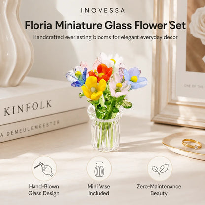 Floria Miniature Glass Flower Set