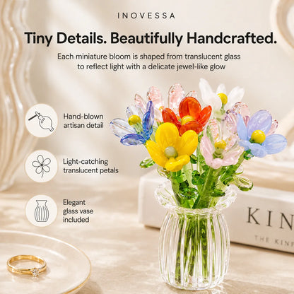Floria Miniature Glass Flower Set