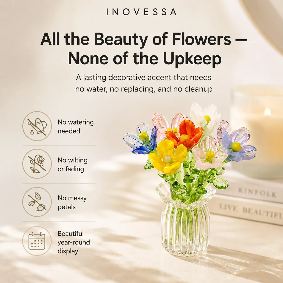 Floria Miniature Glass Flower Set