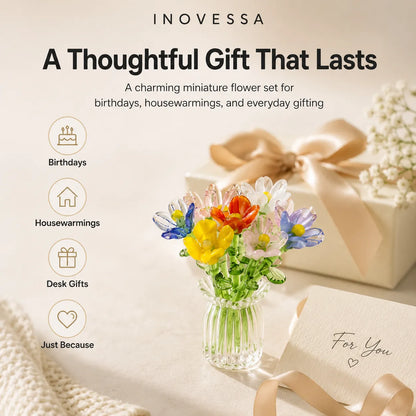 Floria Miniature Glass Flower Set