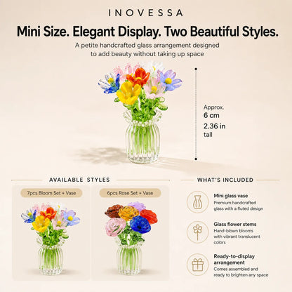 Floria Miniature Glass Flower Set