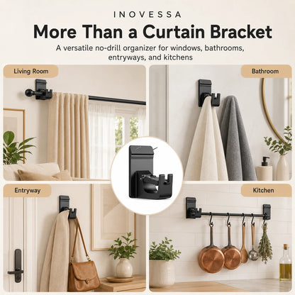 Halden No-Drill Curtain Rod Brackets