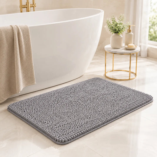 Kaelis Absorbent Chenille Bath Mat