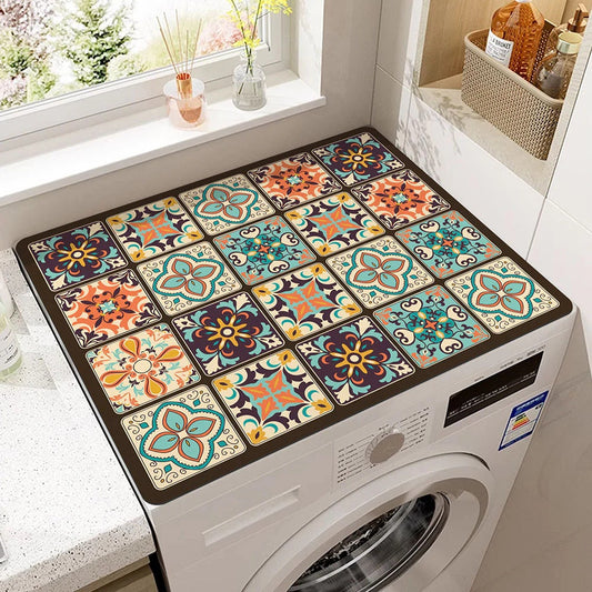 Microfiber kitchen mat | Stylish appliance protection mat with non-slip backing 0