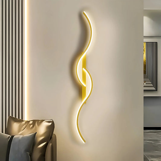 Modern curved LED wall sconces | Stylish indoor ambient light fixture 0