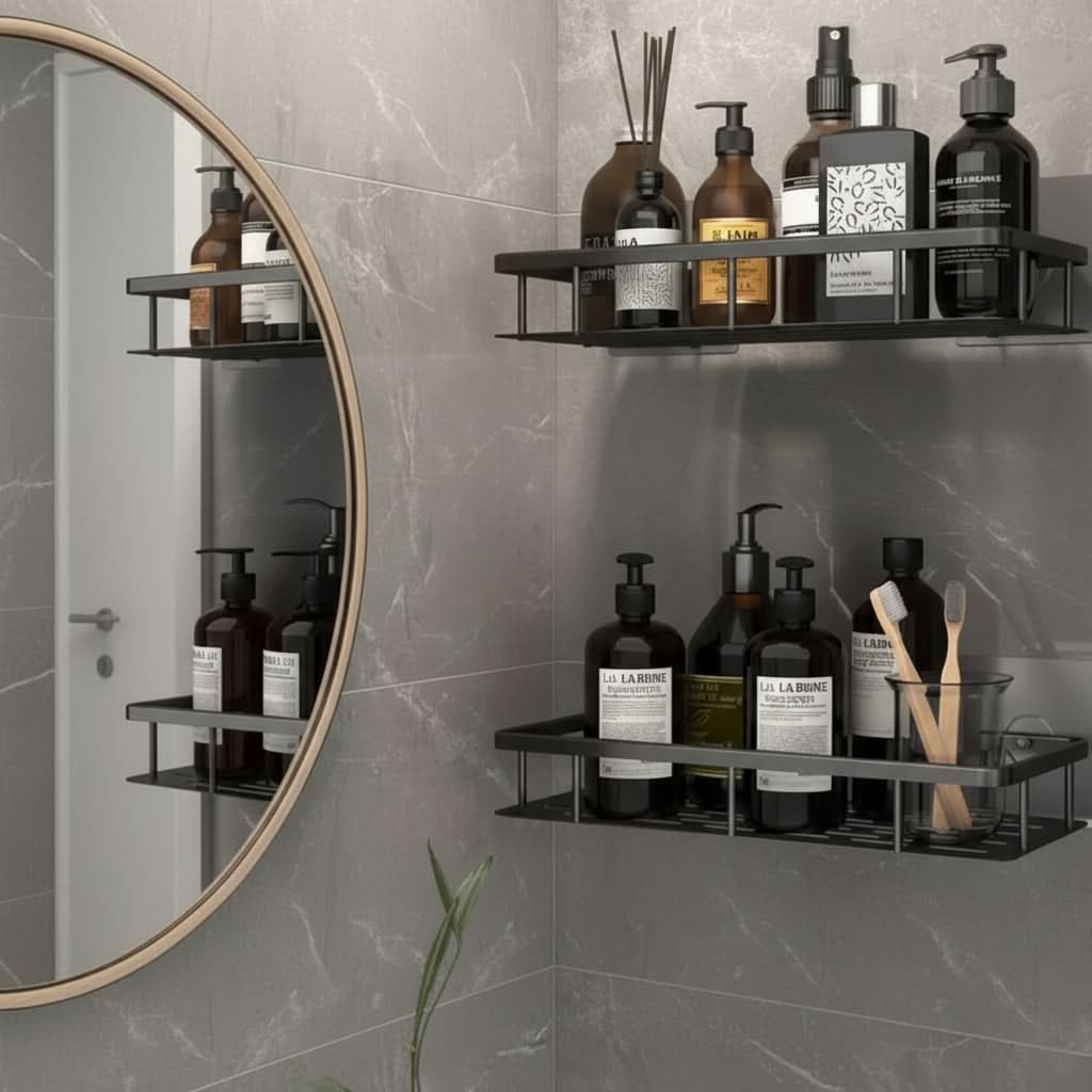 STICKSHELF – Adhesive Bathroom Shelf Easy Storage Shower Organizer