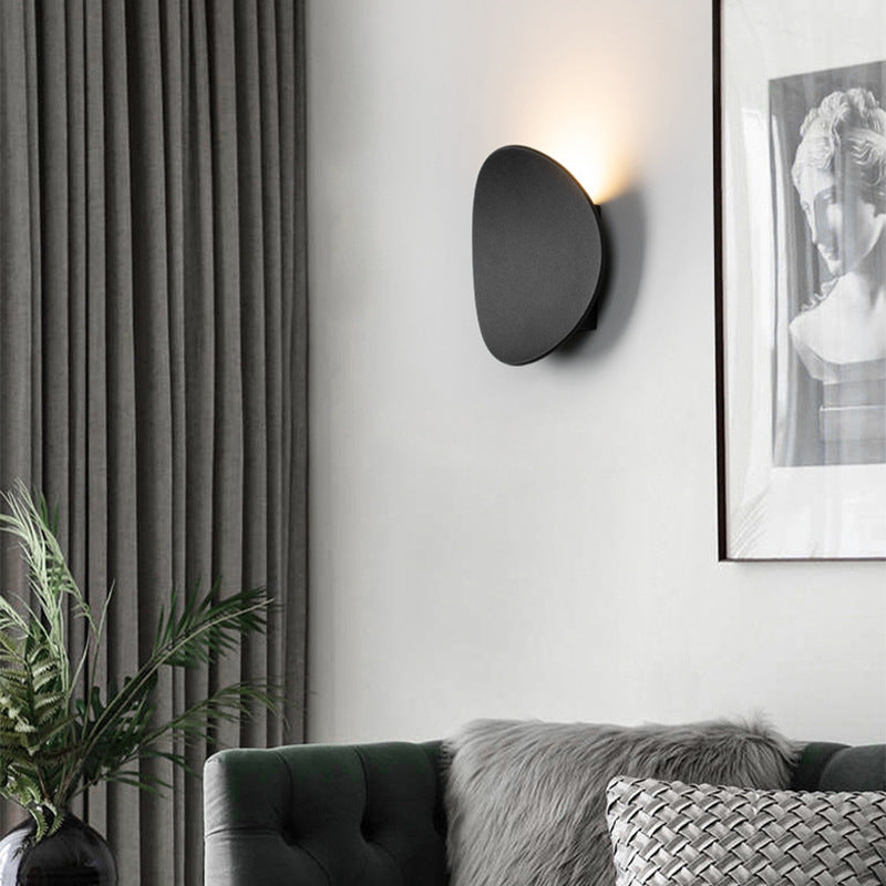 Bedroom Wall Lamp, Aluminum Disc, LED 7W, Black or White, Indoor