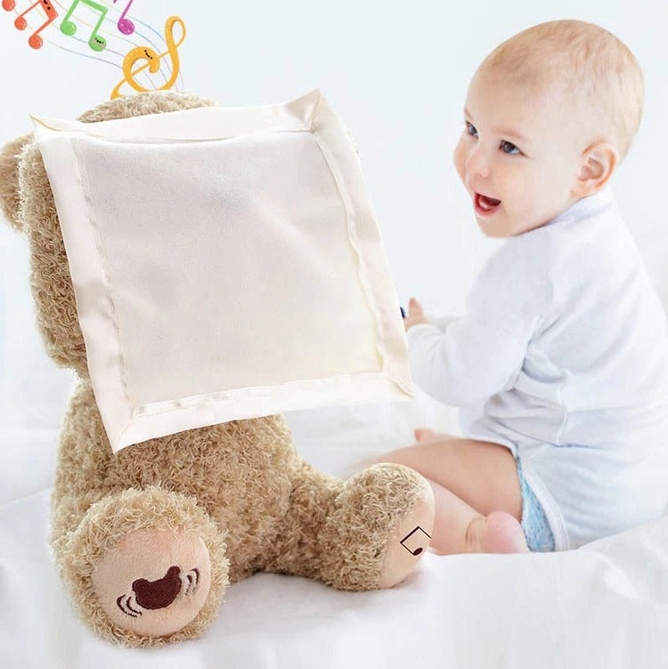 Peek-A-Boo Teddy | Interactive Plush Toy with Musical Functionality | Engaging Companion for Baby's Tummy Time Development 0