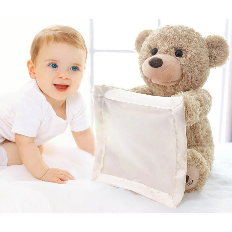 Peek-A-Boo Teddy | Interactive Plush Toy with Musical Functionality | Engaging Companion for Baby's Tummy Time Development 1
