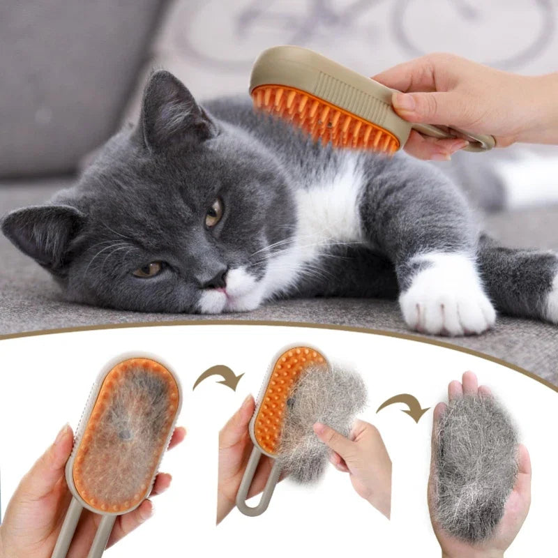 Pet Grooming Revolution | 3-in-1 Pet Brush with Massage & Spray | Versatile Grooming Tool for Cats and Dogs 3
