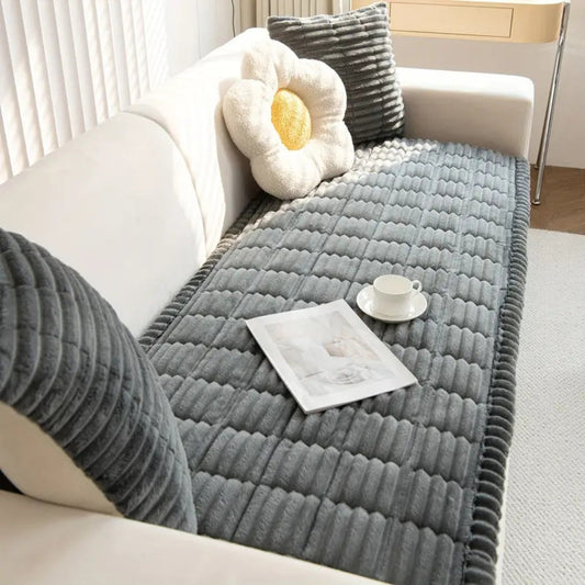 Plush microfiber sofa cover | Cozy pet-friendly slipcover for dogs 0