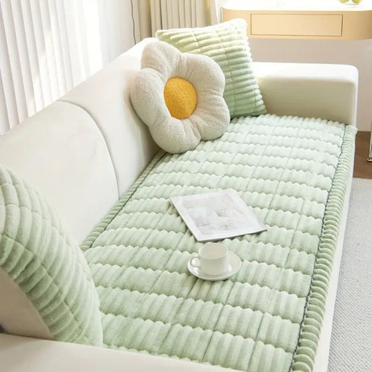 Plush microfiber sofa cover | Cozy pet-friendly slipcover for dogs 1