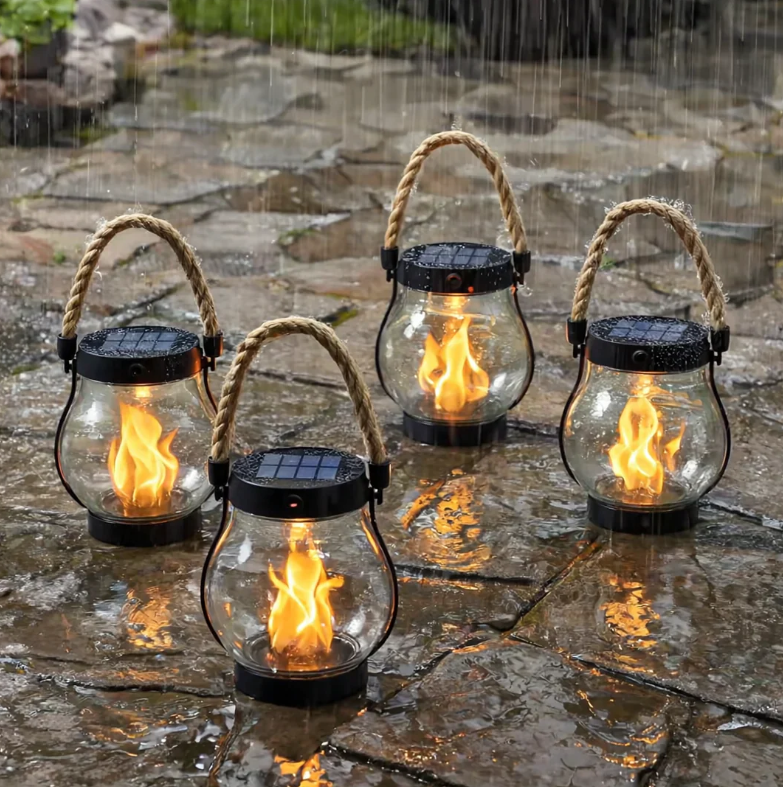 Portable USB rechargeable hemp rope lantern | Compact grey outdoor and indoor light 1
