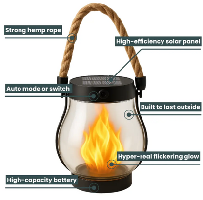 Portable USB rechargeable hemp rope lantern | Compact grey outdoor and indoor light 2