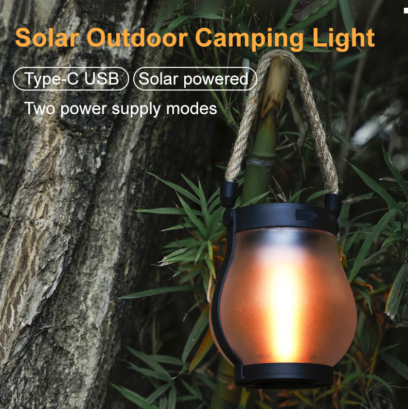 Portable USB rechargeable hemp rope lantern | Compact grey outdoor and indoor light 5