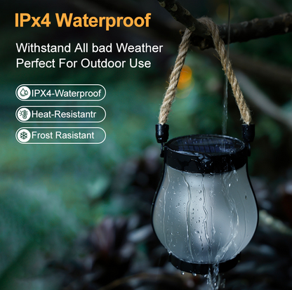 Portable USB rechargeable hemp rope lantern | Compact grey outdoor and indoor light 6
