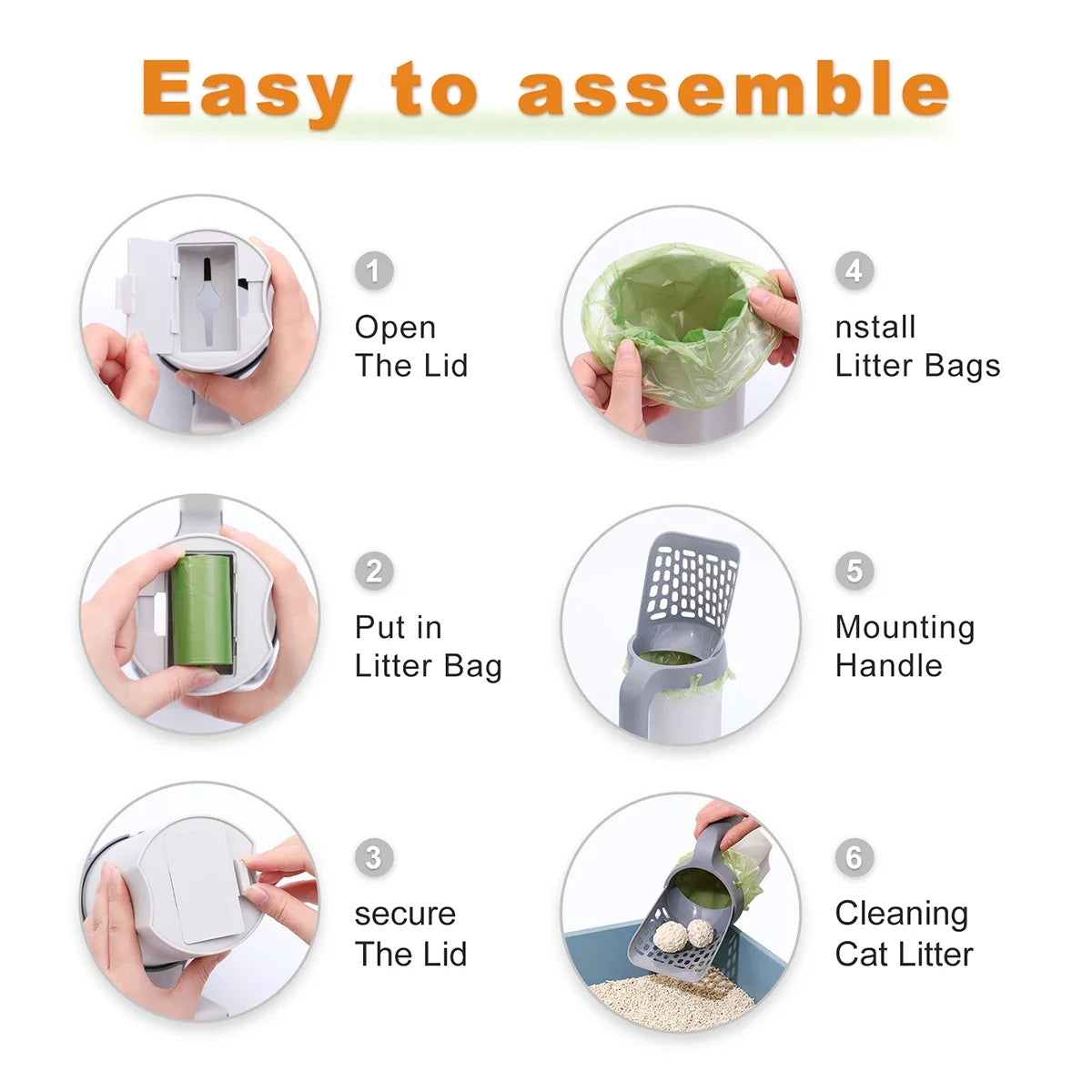 Purrfect Clean | Cat Litter Scoop with Built-In Waste Container | Spacious Design for Effortless Disposal 2