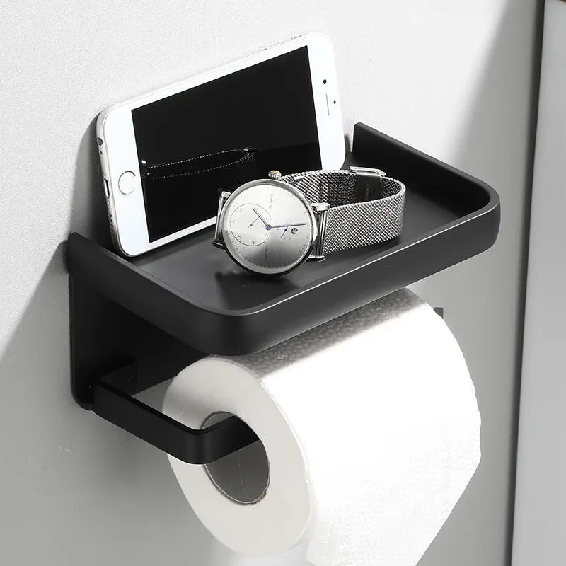 AeroShelf – Modern Toilet Roll Holder with Stylish Storage Shelf