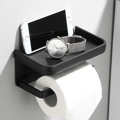AeroShelf – Modern Toilet Roll Holder with Stylish Storage Shelf