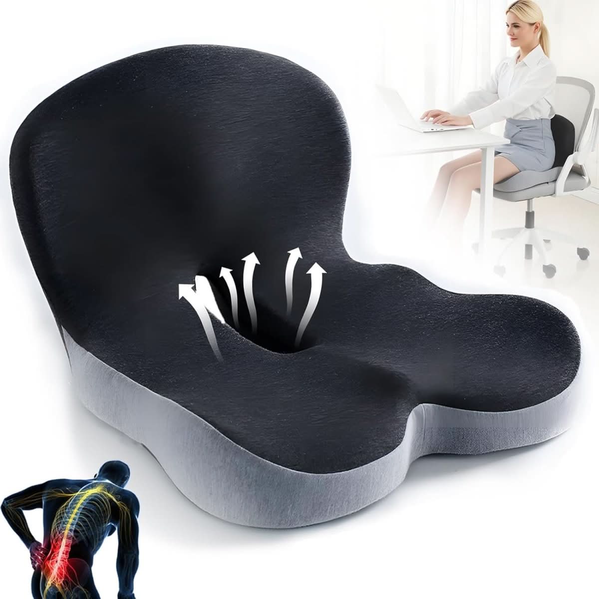 Ergonomic Memory Foam Seat Cushion – Solace by KELiving (12)