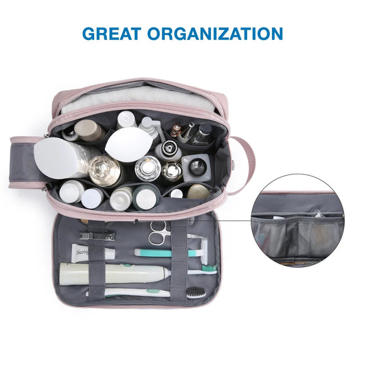 Travel Companion | Waterproof Travel Makeup Bag with Multiple Pockets | Lightweight Organizer for Toiletries and Cosmetics 1