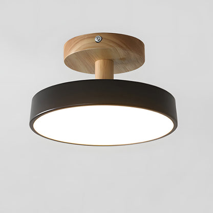 Scandinavian Ceiling Lamp with Wooden Base & Soft Pastel Design