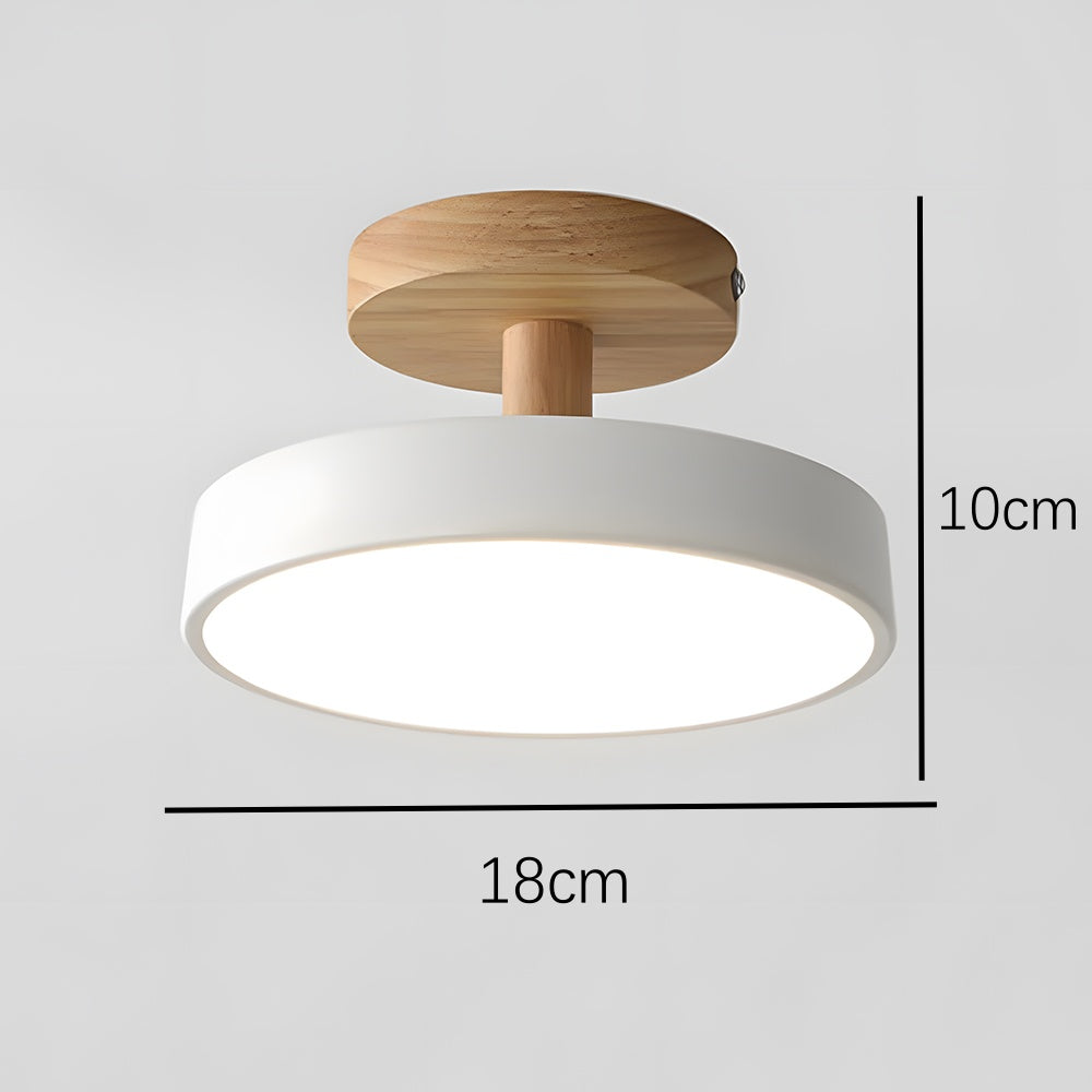 Scandinavian Ceiling Lamp with Wooden Base & Soft Pastel Design