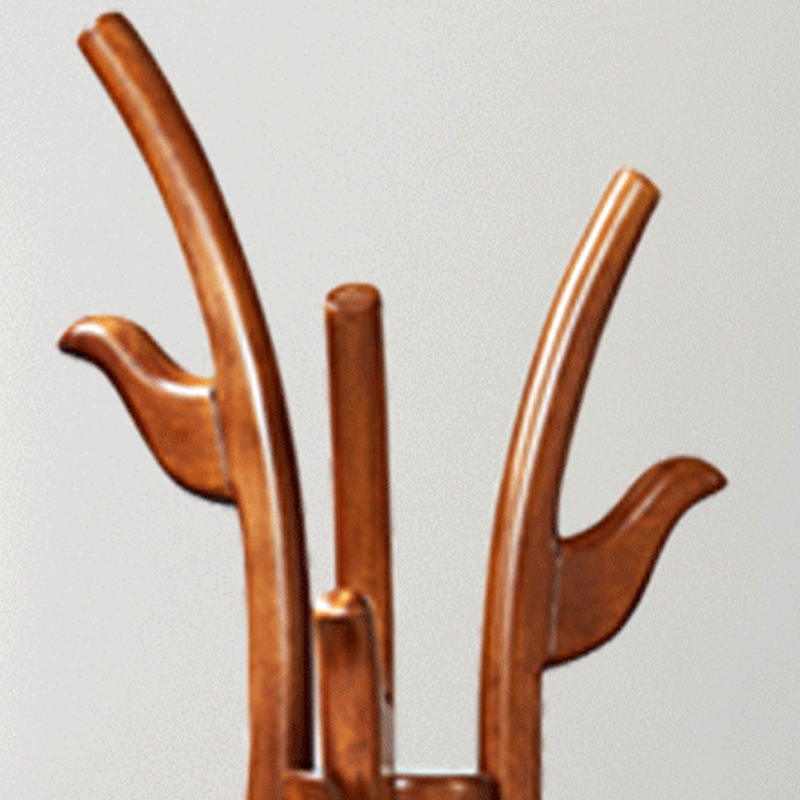 Sculptural Rubberwood Coat Rack, Curved Hooks