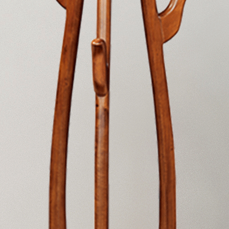 Sculptural Rubberwood Coat Rack, Curved Hooks